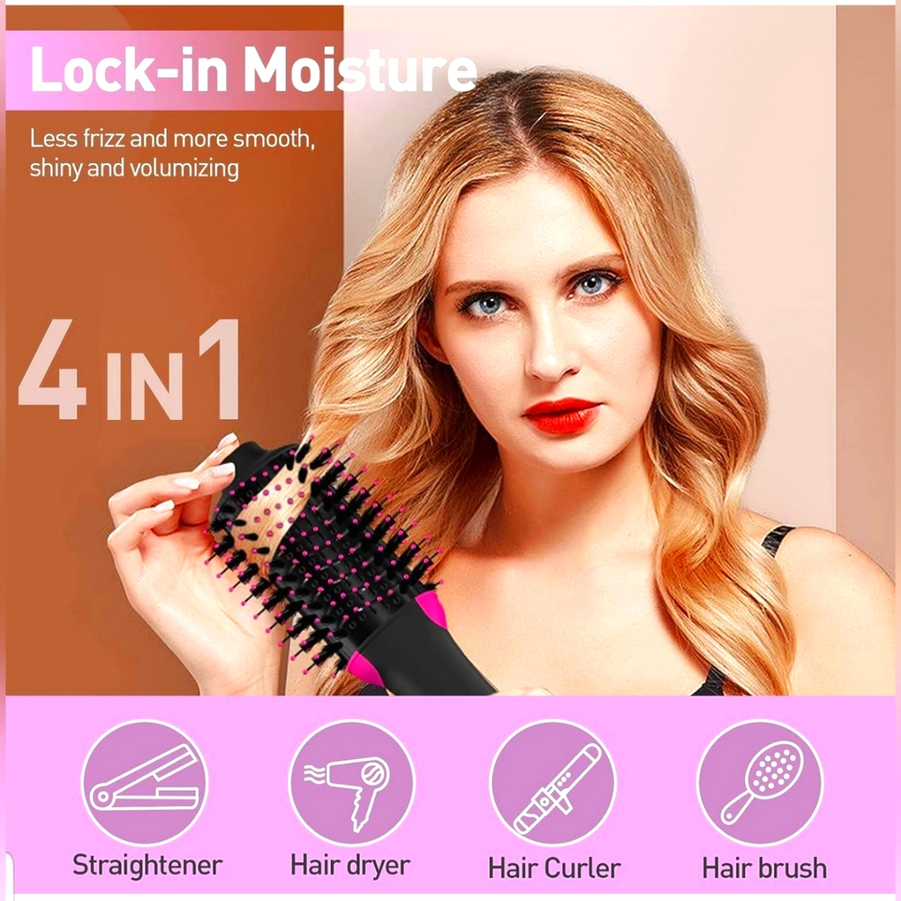Hair Dryer Brush 4 in 1 Blow Out Style Curl 1 Step Hot Air Comb Volumizer - New